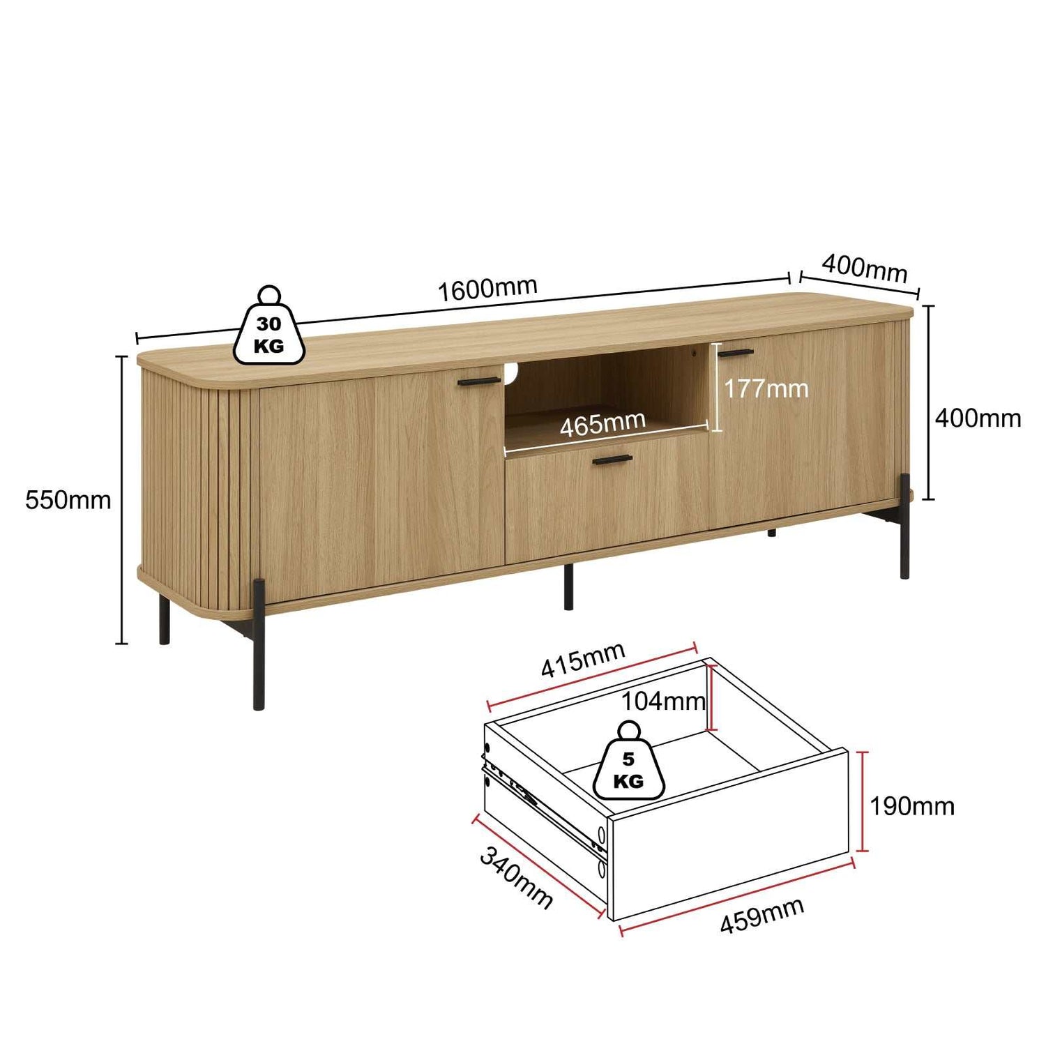 Versatile 160CM Wide TV ENTERTAINMENT UNIT - Perfect for Bedroom & Living Room