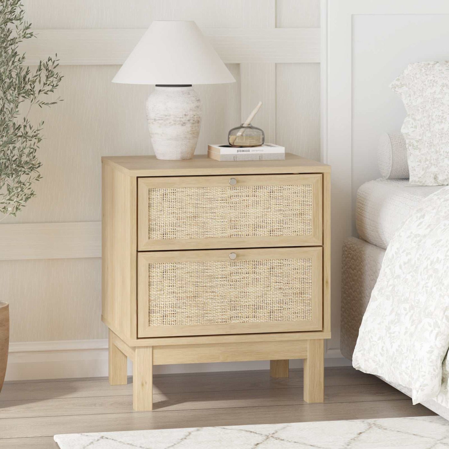 BALLINA 2-Drawer Bedside Table - Elevate Your Bedroom Decor