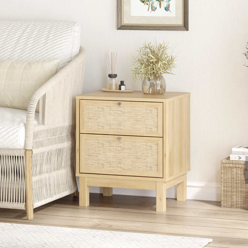 BALLINA 2-Drawer Bedside Table - Elevate Your Bedroom Decor