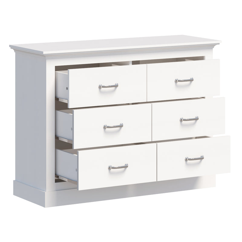 MerryLuk Ashford Chest of 6 Drawers White + Ashford Display Storage Cabinet