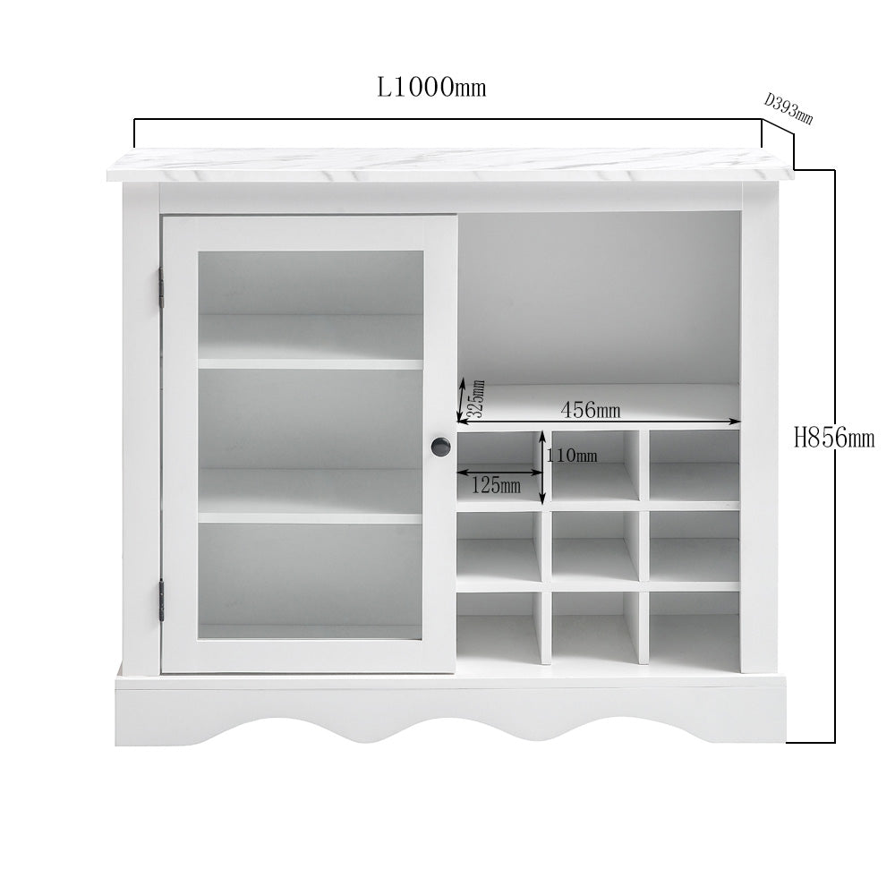 Jefferson White Compact Buffet Cabinet