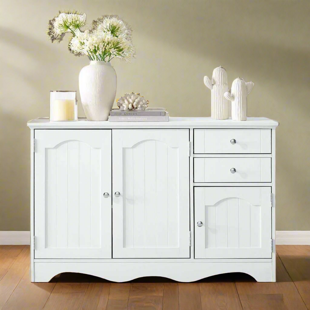 MerryLuk Buffet Sideboard Cabinet Srorage Cupboard White