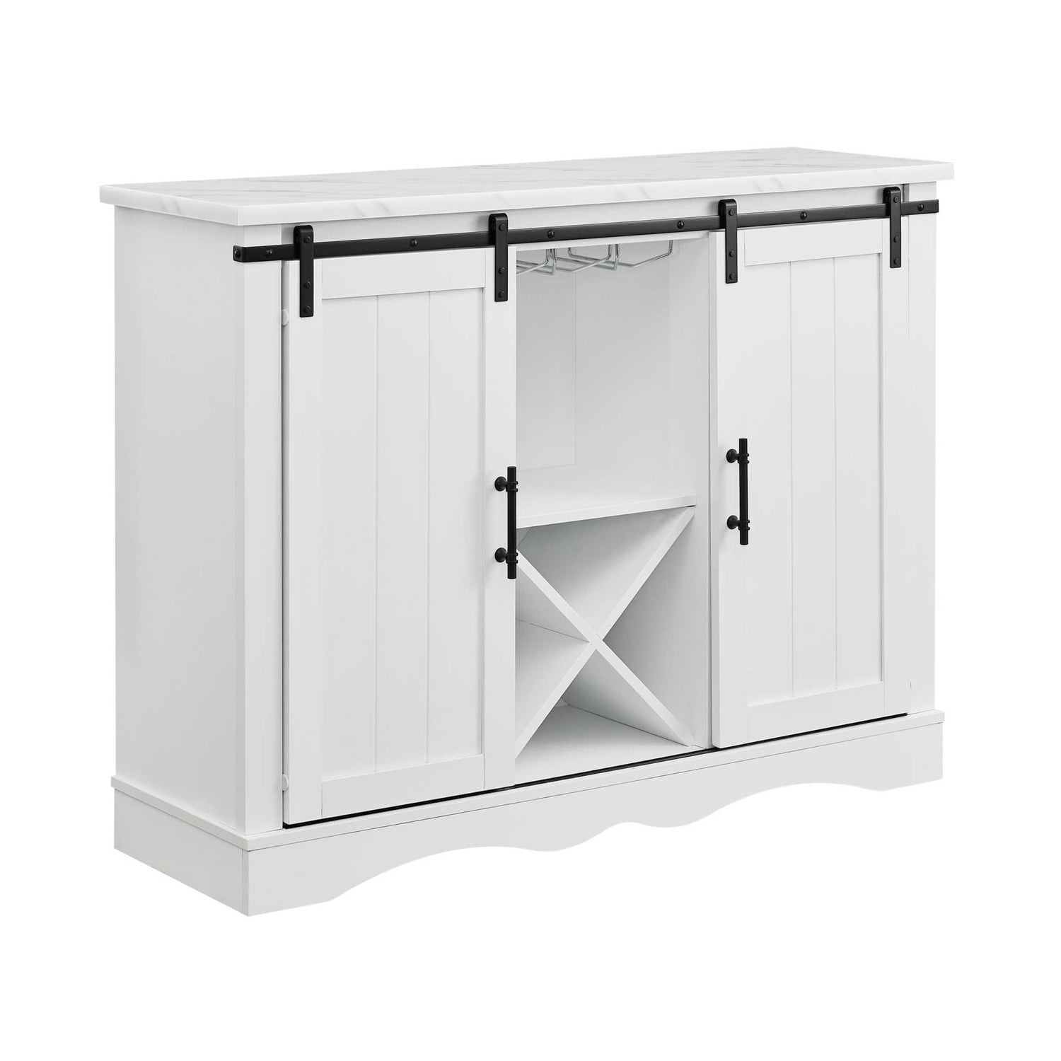 MerryLuk Buffet Sideboard Storage Cabinet with 3 Tier Bar Cart